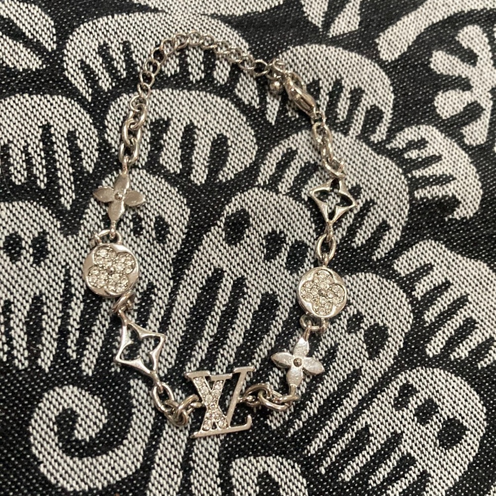 Vintage Y2K charm bracelet in the style of Louis Vuitton